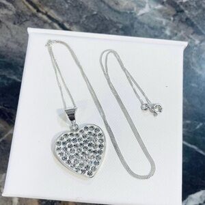 Solid Silver Heart Pendant Necklace